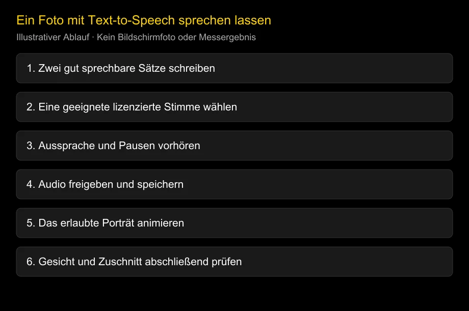 Ein Foto mit Text-to-Speech sprechen lassen: ohne Mikrofon