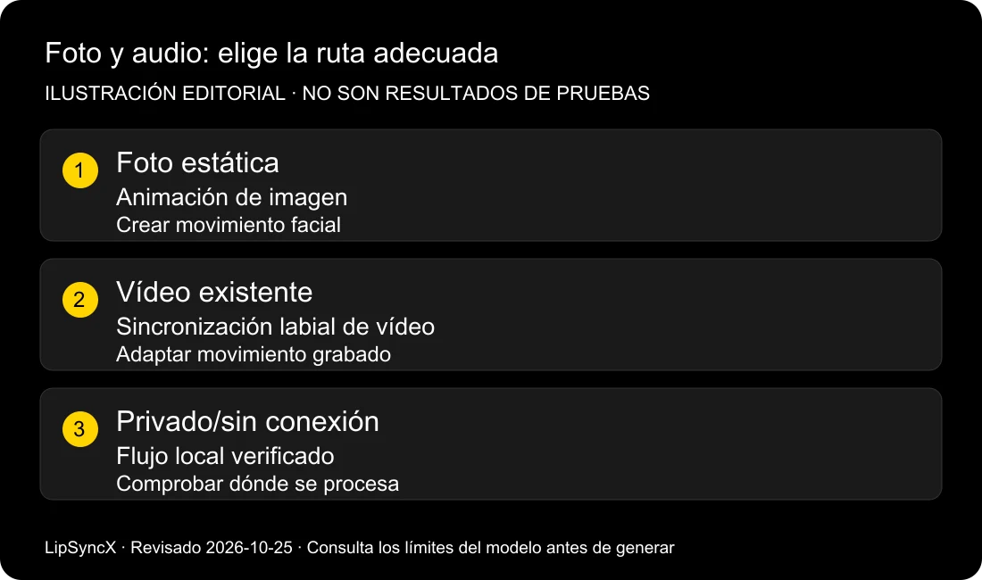 ¿Puedo sincronizar los labios de una foto con audio online?