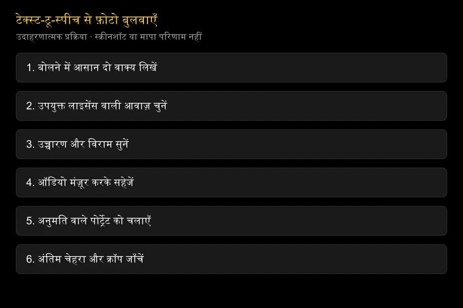 टेक्स्ट-टू-स्पीच से फ़ोटो बुलवाएँ: माइक्रोफ़ोन के बिना