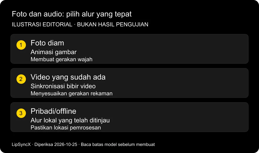 Bisakah foto disinkronkan bibirnya dengan audio secara online?