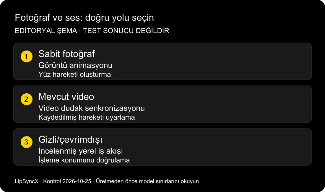 Bir fotoğrafı çevrimiçi olarak sese göre dudak senkronlu yapabilir miyim?