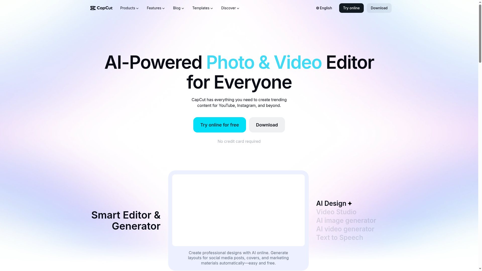 CapCut website screenshot