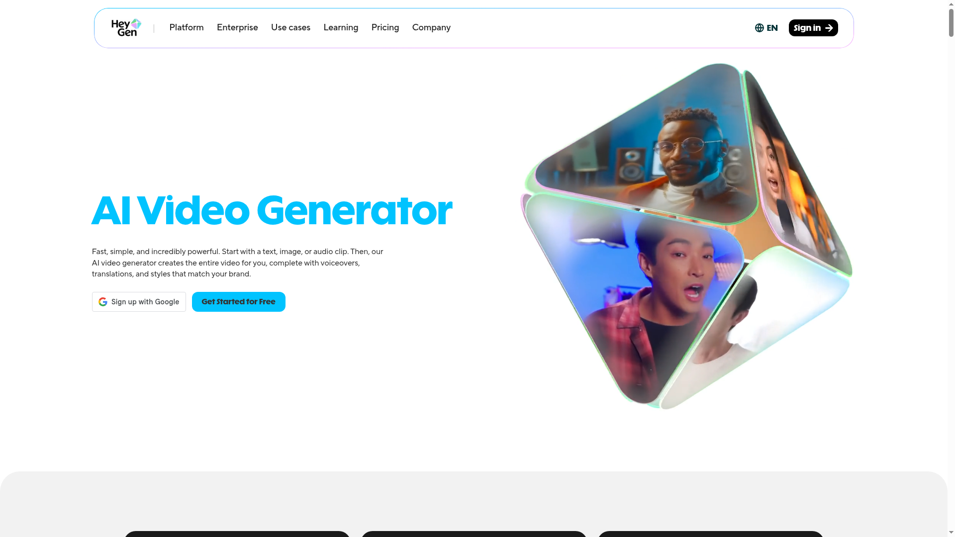 HeyGen website screenshot