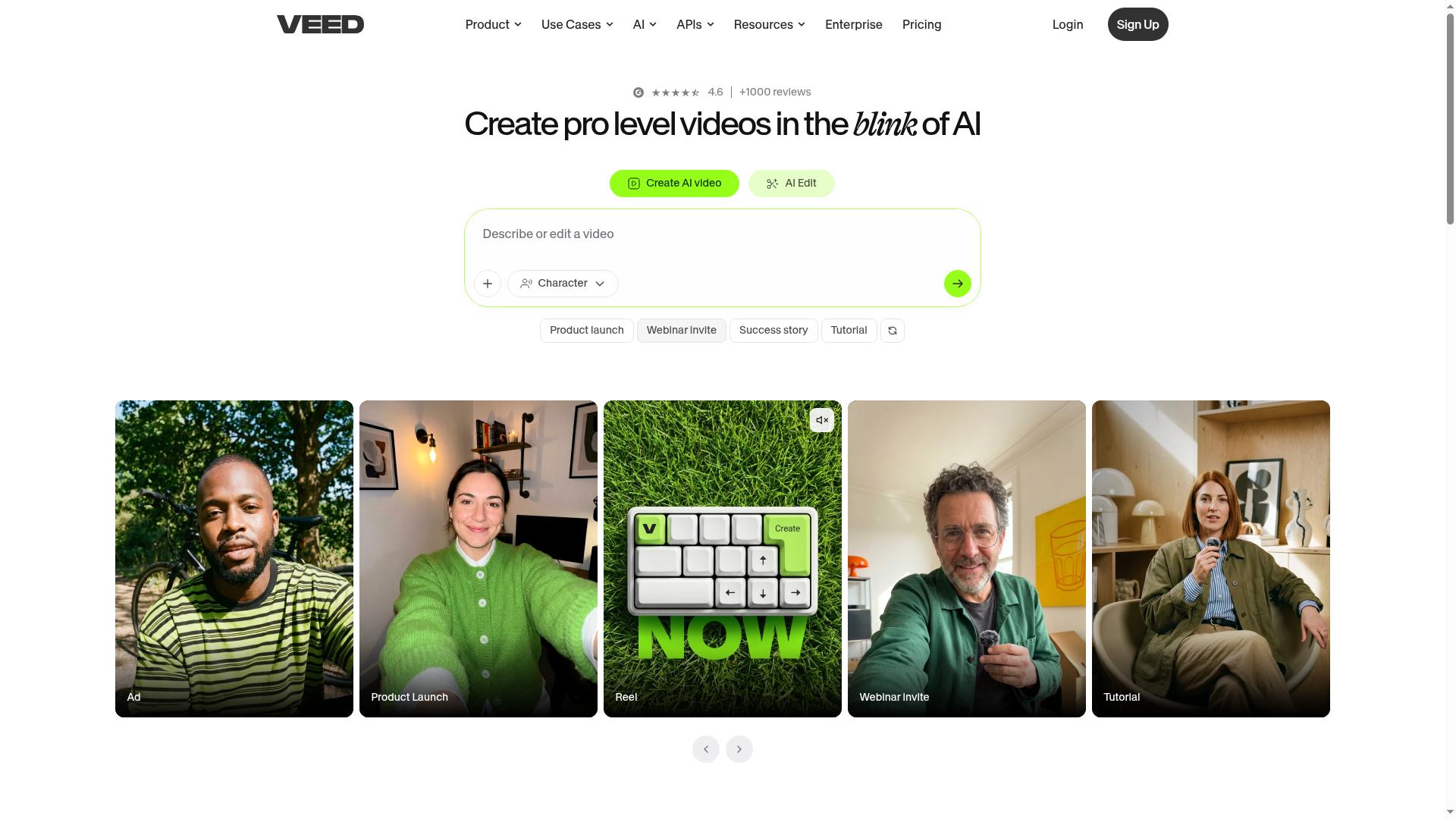 Veed.io website screenshot