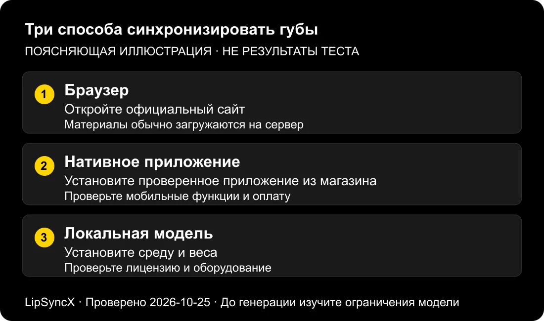 Схематическое сравнение браузера, необязательных мобильных приложений и локально установленной модели