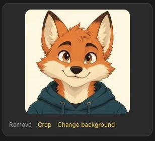 Live LipSyncX interface after selecting Fox Mascot, showing the character preview and image controls
