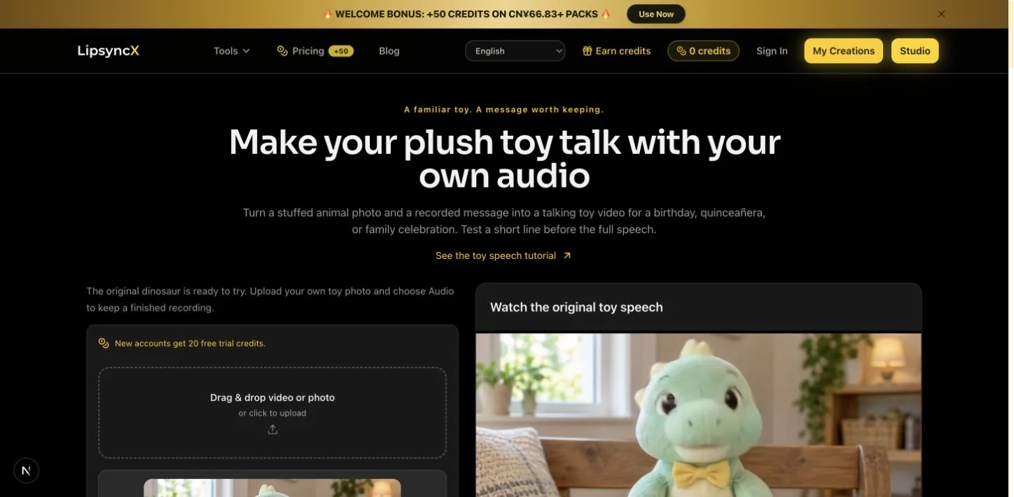Make your plush toy talk with your own audio — LipSyncX