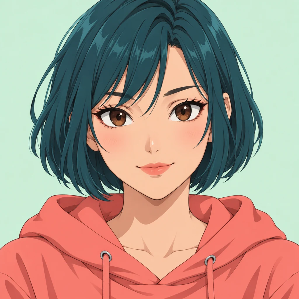 Watak Anime Berambut Hijau Kebiruan